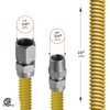 Flextron Gas Line Hose 5/8'' O.D.x24'' Len 3/4" FIPxMIP Fittings Yellow Coated Stainless Steel Flexible FTGC-YC12-24P